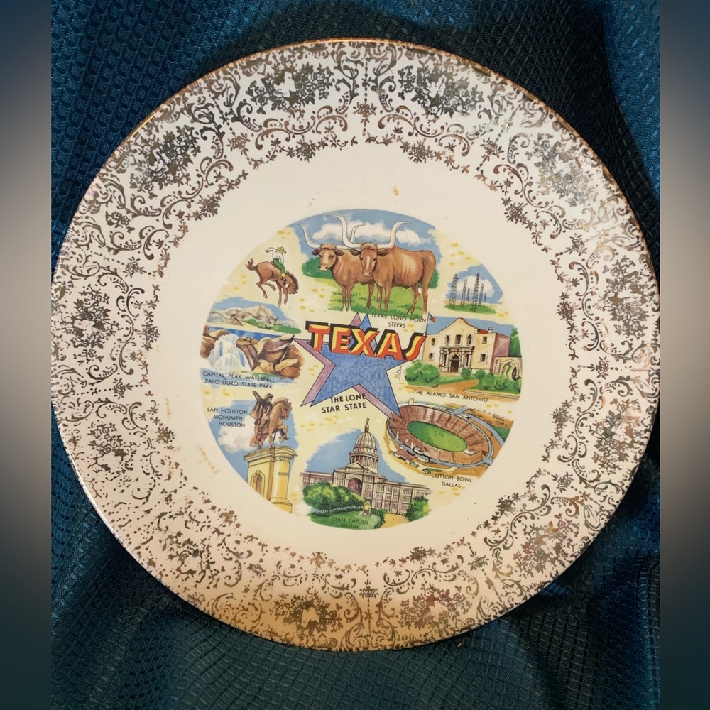 Texas Vintage Collectible Plate Glass